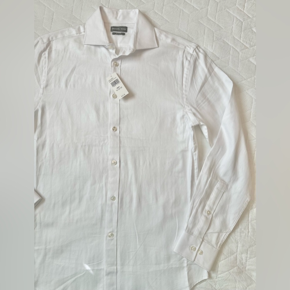 Men's Michael Kors White Dress Shirt Size M